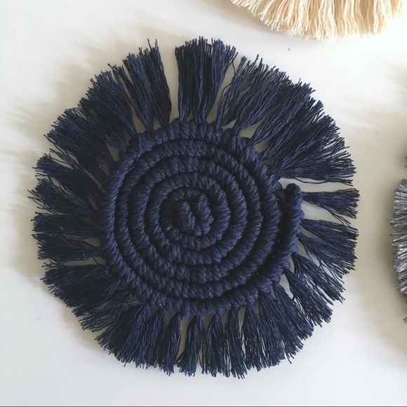 Solid Color Macrame Coasters - Picture 4 of 4